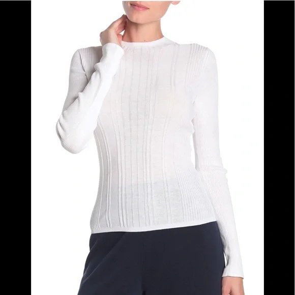 VINCE variegated rib knit long sleeve top NWT - Picture 2 of 14
